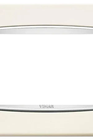 Prezzo Ridotto VIMAR EIKON PLACCA CLASSIC METALLO 3 POSTI COLORE BIANCO ANTICO CORNICE CROMATA 20653.C02
