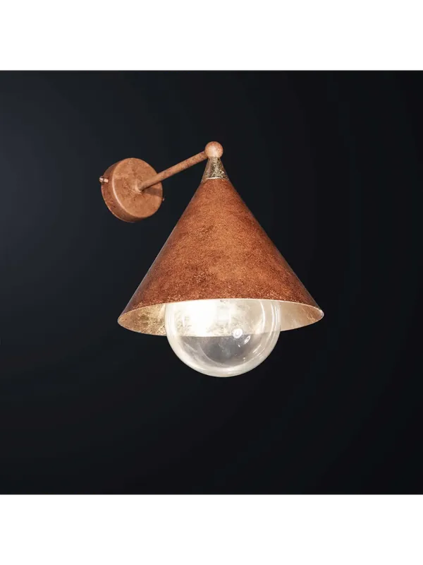 Applique classico cono ruggine e foglia oro a 1 luce BGA 3589-a22 Compra Oggi Stesso