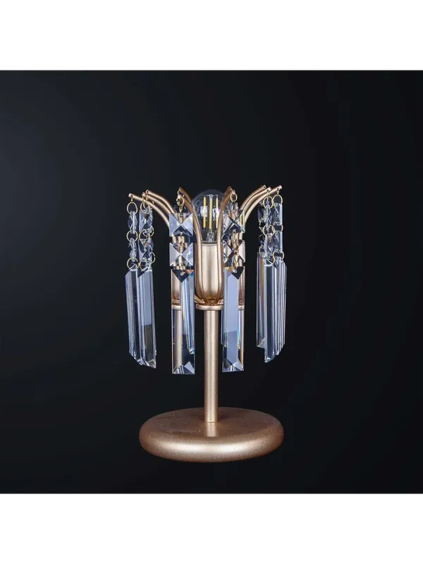 Spedizione Espresso Lumetto classico in cristallo e ferro battuto oro a 1 luce BGA 3568-lp
