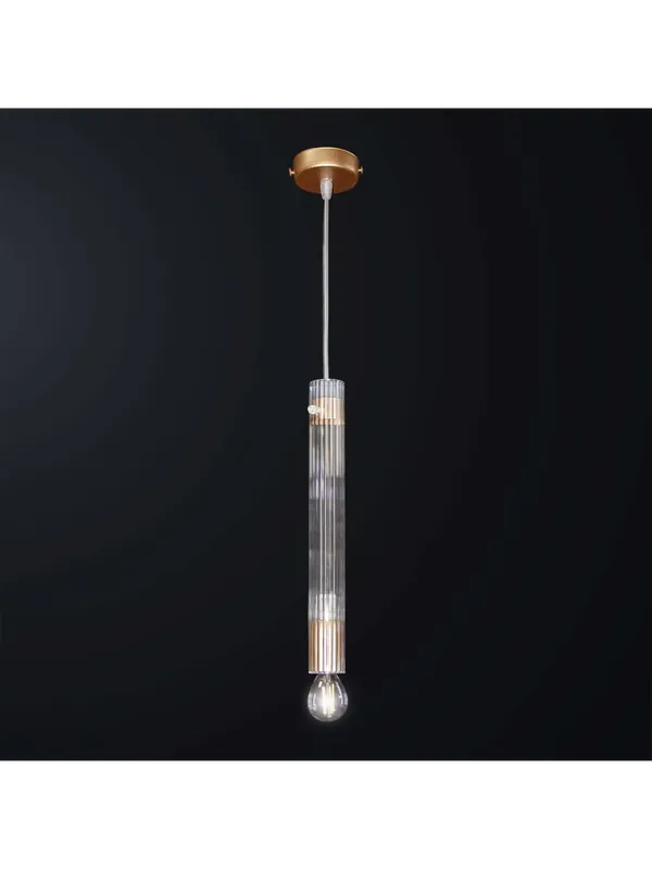 Nuovo Arrivo Lampadario a sospensione moderno oro con cilindro in vetro a 1 luce BGA 3562-p1