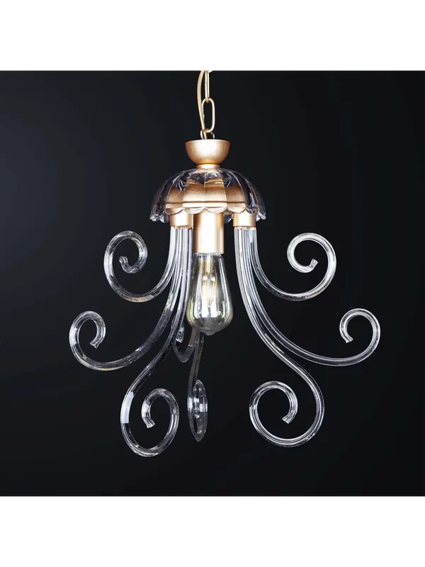 Subito Disponibile Lampadario a sospensione classico in cristallo oro a 1 luce BGA 3561-s