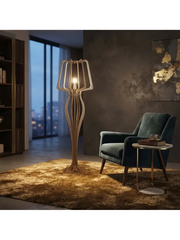 Lampada da terra moderna in metallo design oro a 1 luce BGA 3537-pt Miglior Prezzo