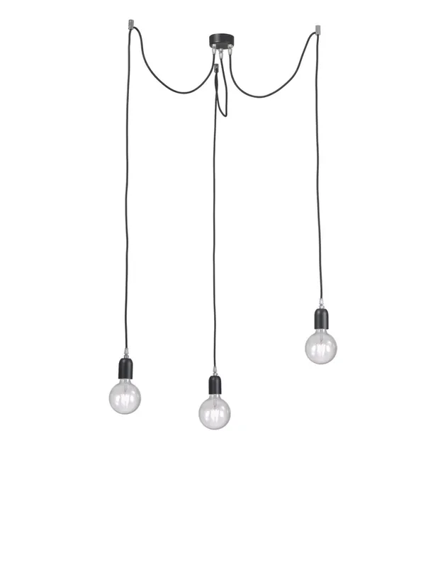 Rossini Erkel ERK103 lampada a sospensione moderna con cavo in tessuto colorato tre luci Economico
