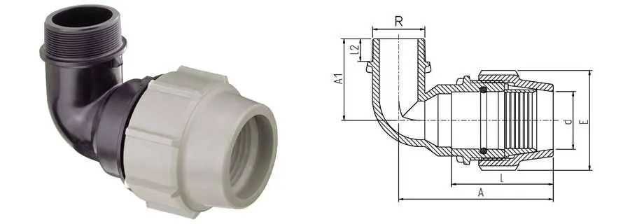 Consegna Rapida GOMITO PLASSON 90° FILETTATO MASCHIO 40x1"¼