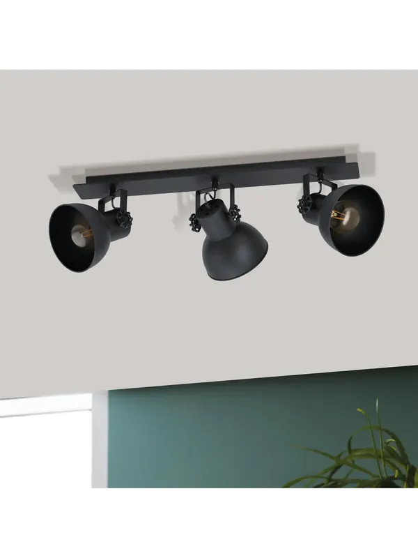Promo Stagionale Plafoniera faretto spot moderno in metallo nero a 3 luci GL1799