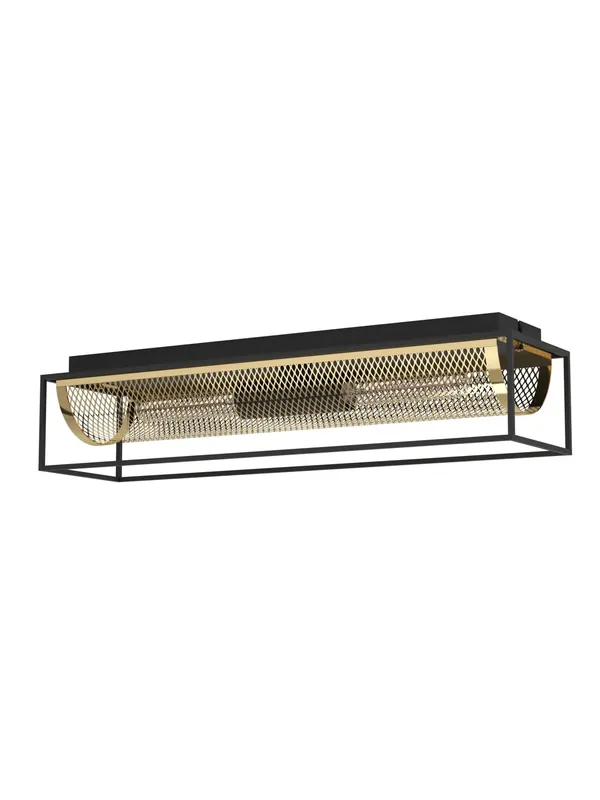 Plafoniera moderna in metallo design nero e oro a 2 luci GL1787 Super Prezzo