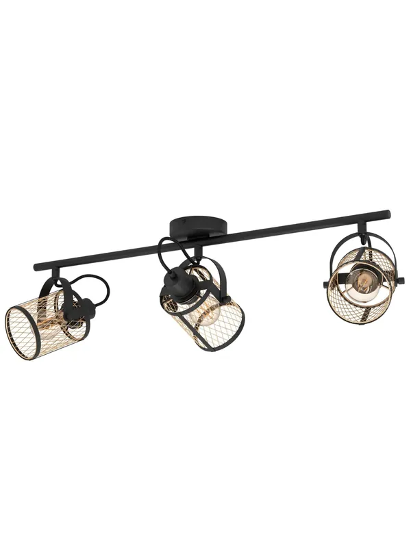 Soddisfatti O Rimborsati Plafoniera moderna con faretti in metallo design nero e oro 3 luci GL1782