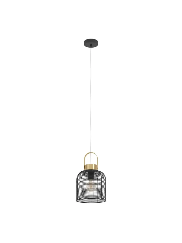 Non Perdere Lampadario a sospensione moderno in metallo design nero a 1 luce GL1778