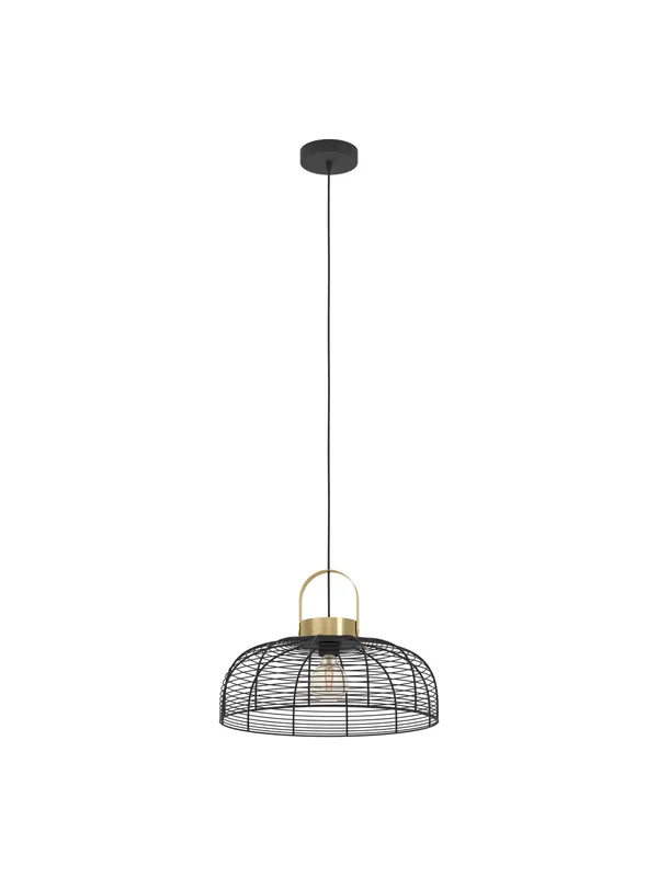 Compra Online Lampadario a sospensione moderno in metallo design nero a 1 luce GL1777