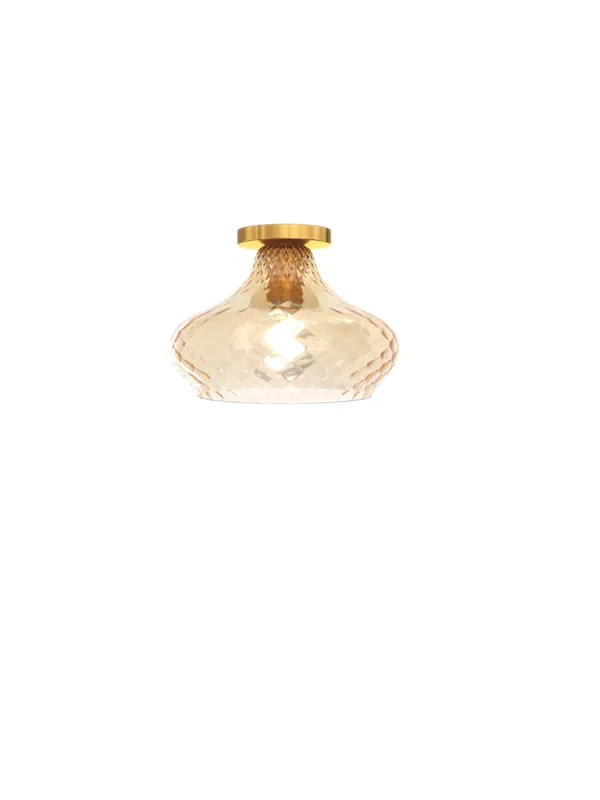 Plafoniera da soffitto moderna oro con vetro ambra a 1 luce tpl 0975 Offerta