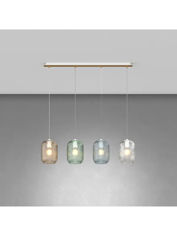 Lampadario a sospensione moderno con vetri multicolor a 4 luci tpl 0969 Promozione Esclusiva