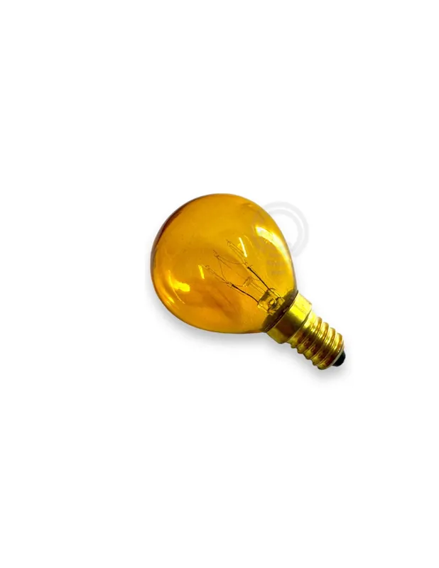 Lampada incandescenza sfera colorata gialla e14 45x70 15w Offerta Lampo