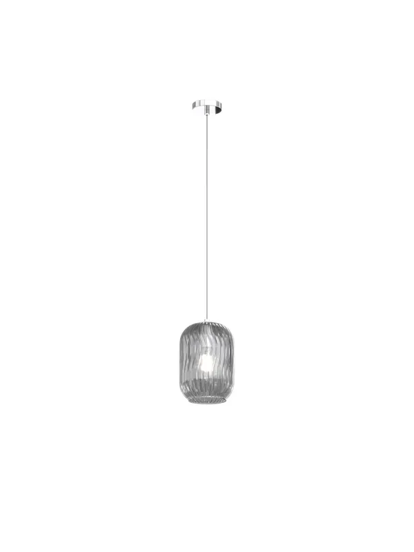 Lampadario a sospensione moderno con vetro fumè a 1 luce tpl 0959 Pagamento Sicuro