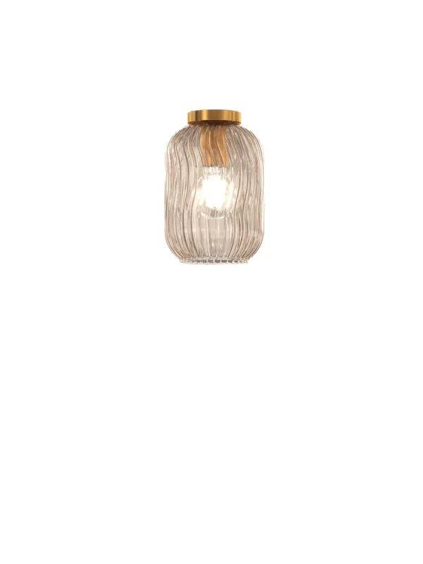 Promo Stagionale Plafoniera moderna oro con vetro ambra a 1 luce tpl 0957