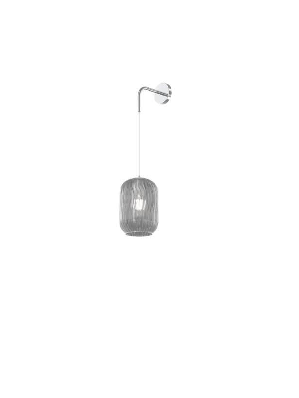 Esclusivo Applique da parete moderno a sospensione con vetro fumè a 1 luce tpl 0956