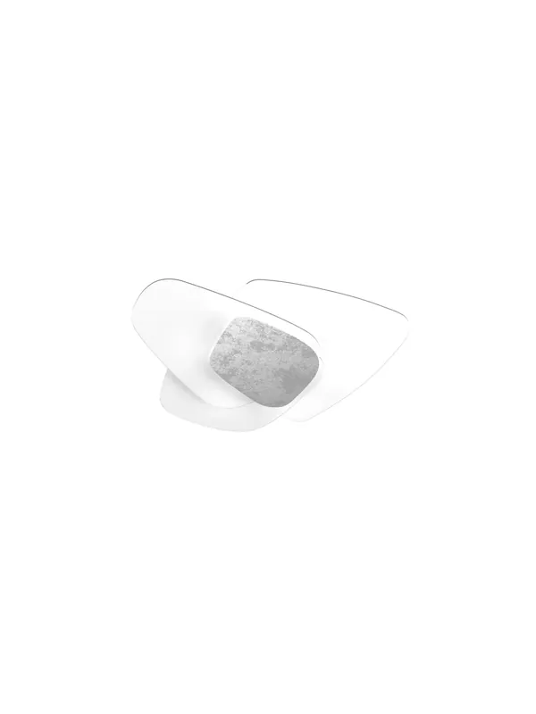 Plafoniera moderna lastre di vetro bianco e foglia argento a 6 luci tpl 1017 Compra Adesso