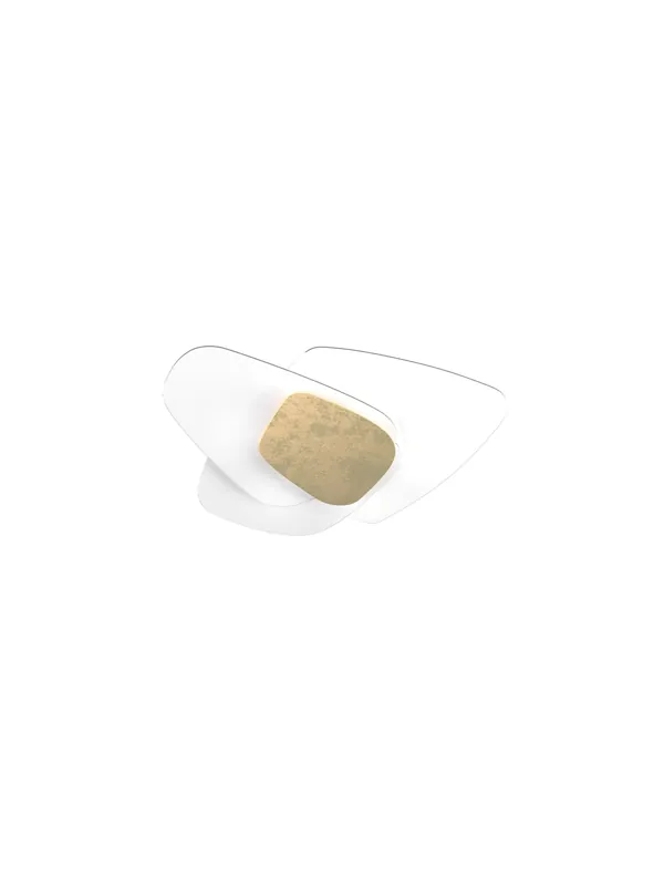 Economico Plafoniera moderna design lastre di vetro bianco e foglia oro a 6 luci tpl 1016