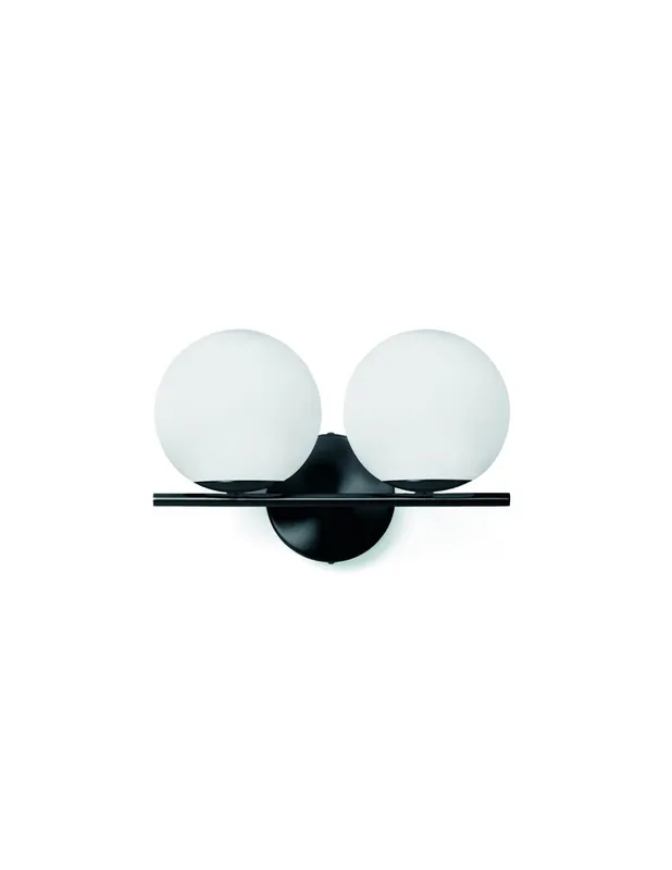 Professionale Miloox Jugen black applique moderna 2 luci