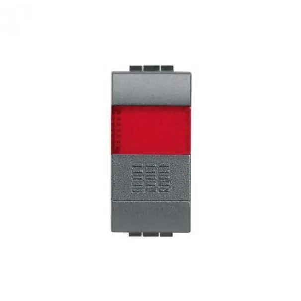 Nuova Collezione BTICINO LIVINGLIGHT PULSANTE CON PORTALAMPADA COLORE ROSSO 1 POLO NORMALMENTE APERTO L4038R