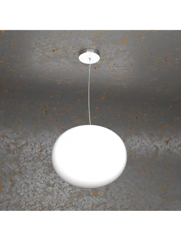 Novità Lampadario a sospensione moderno in vetro a sfera bianco d.35cm 1 luce tpl 0994