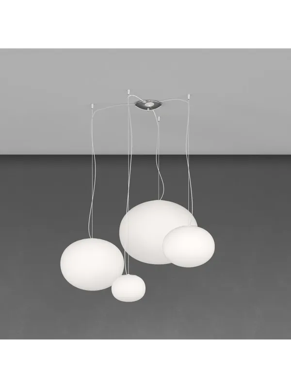 Lampadario a sospensione moderno in vetro bianco con sfere a 4 luci tpl 0992 Offerta Limitata