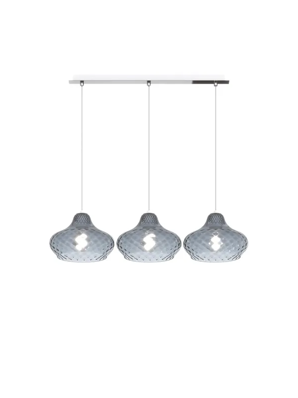 Lampadario a sospensione moderno con vetri zaffiro a 3 luci tpl 0982 Prezzo Di Fabbrica