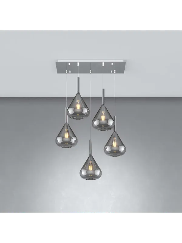 Soddisfatti O Rimborsati Lampadario moderno a sospensione con vetri soffiati a 5 luci tpl 0951