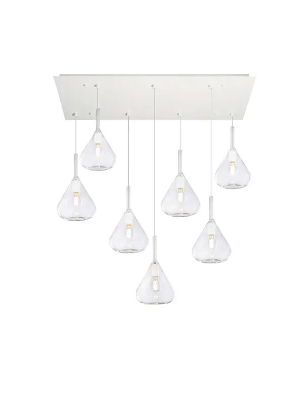 Scelto Dai Clienti Lampadario moderno a sospensione con vetri soffiati a 7 luci tpl 0948