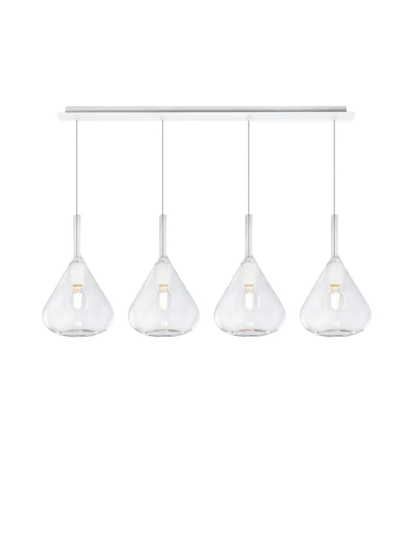 Subito Disponibile Lampadario moderno a sospensione con vetri soffiati a 4 luci tpl 0947