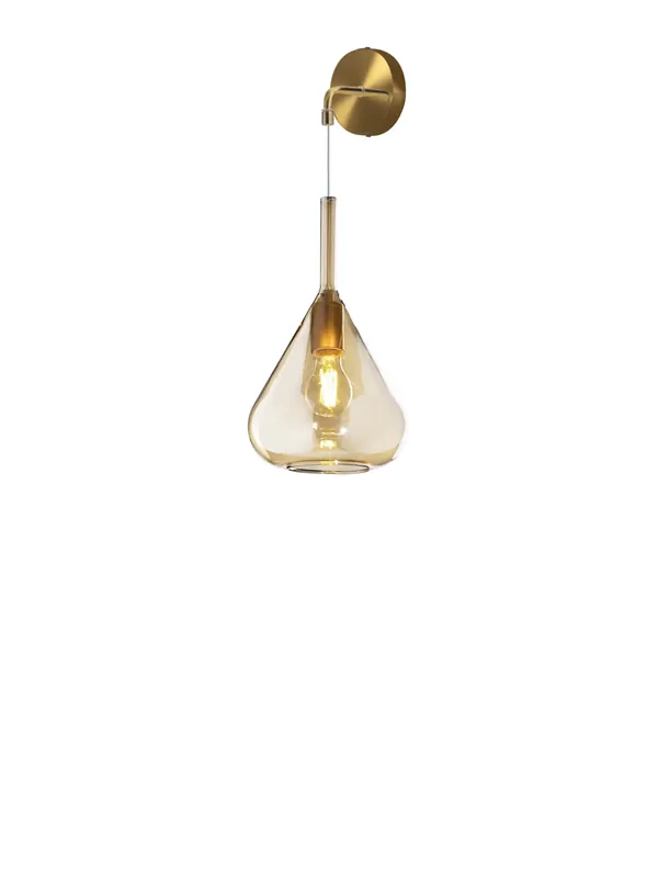 Promozione Esclusiva Applique moderno sospeso con vetro soffiato ambra a 1 luce tpl 0945