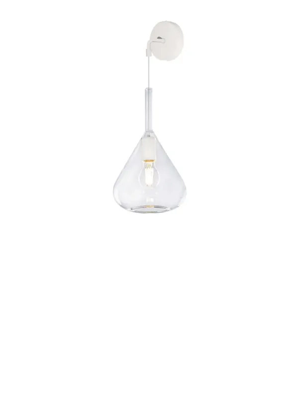 Reso Gratuito Applique moderno sospeso bianco con vetro soffiato trasparente a 1 luce tpl 0941