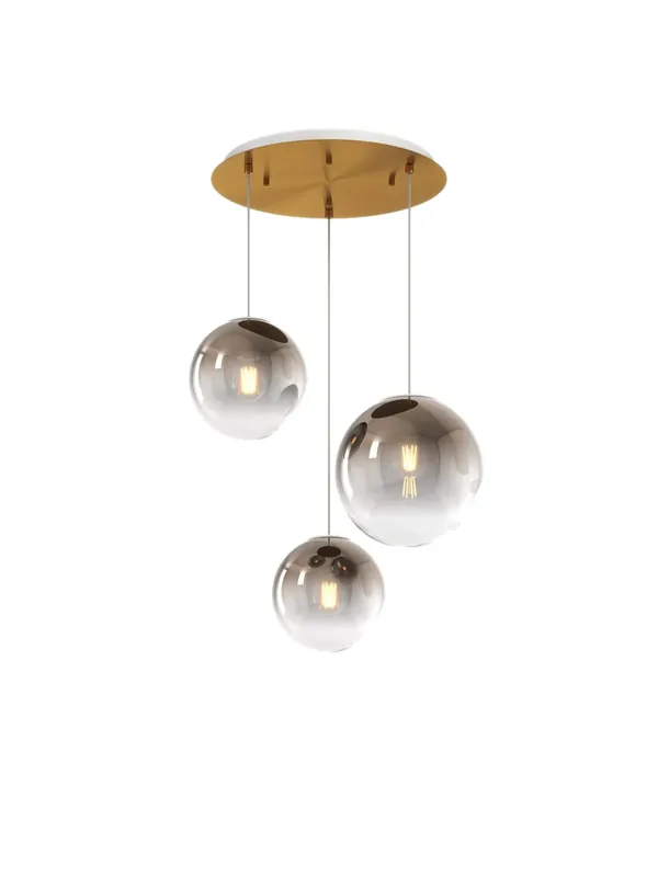 Lampadario a sospensione moderno con sfere in vetro soffiato a 3 luci tpl 0939 Scelto Dai Clienti
