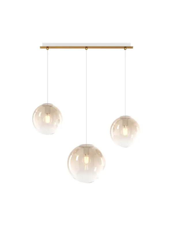 Lampadario a sospensione moderno con sfere in vetro soffiato a 3 luci tpl 0938 Compra Online