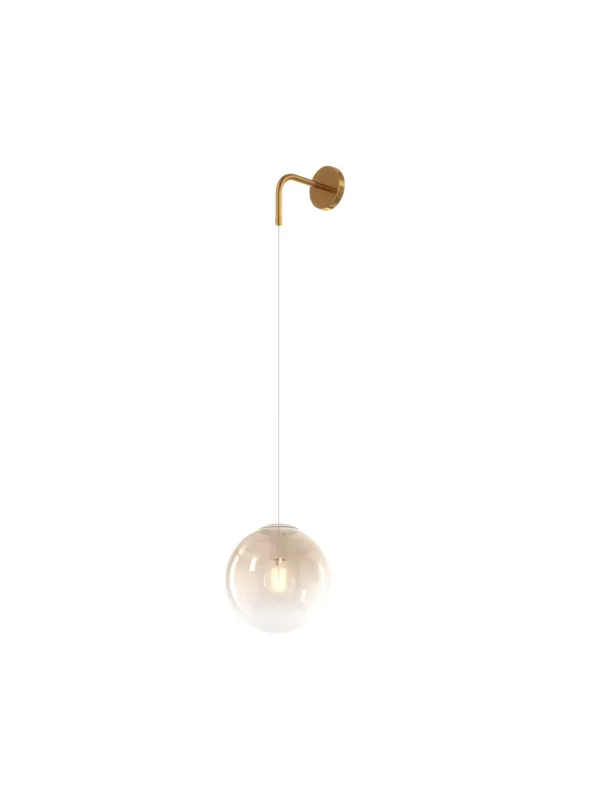 Applique da parete sospeso moderno sfera in vetro ambra a 1 luce tpl 0928 Miglior Prezzo