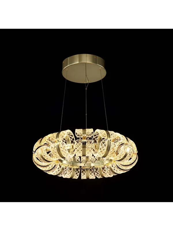 Prezzo Conveniente Lampadario a led classico design oro acrilico D.63 cm illuminati Retrò