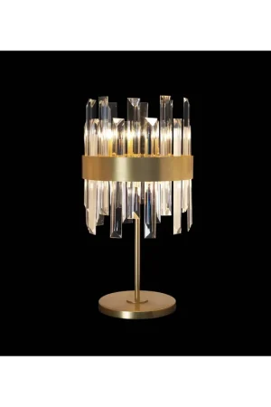Lampada da tavolo lume moderno oro con cristalli 6 luci illuminati Zenna Professionale