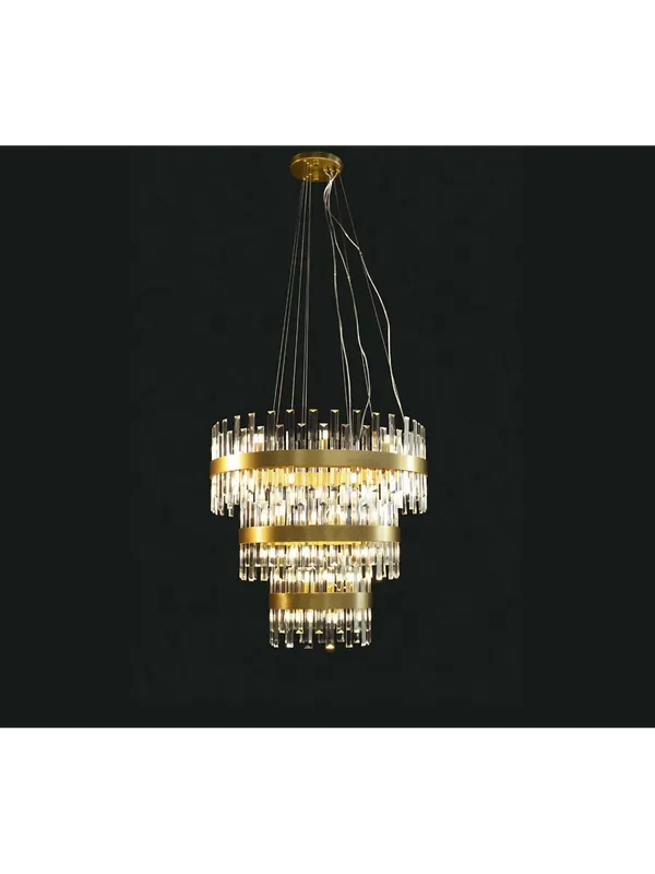 Lampadario moderno oro con cristalli a 42 luci illuminati Zenna Super Prezzo