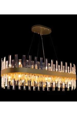 Direttamente Dal Produttore Lampadario moderno oro con cristalli ovale 28 luci illuminati Zenna