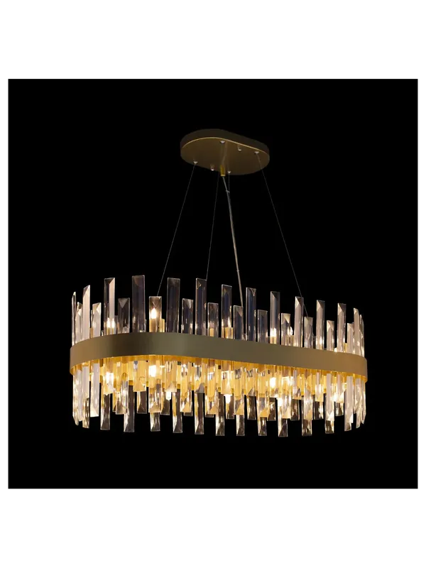 Prezzo Basso Lampadario moderno oro con cristalli ovale 20 luci illuminati Zenna