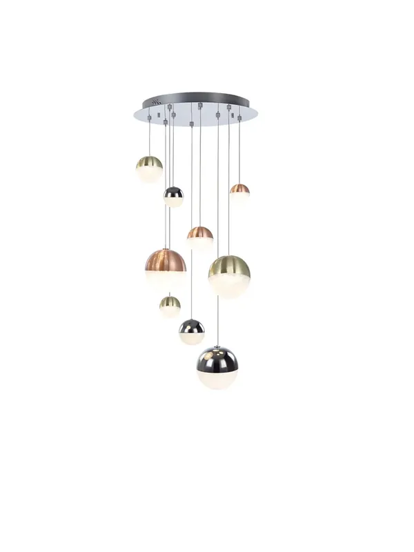 Lampadario a led moderno con sfere color 9 luci illuminati Atomo Scelto Dai Clienti