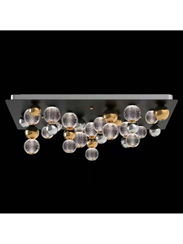 Plafoniera moderna a led con sfere cromo e oro illuminati Brillante Esclusivo