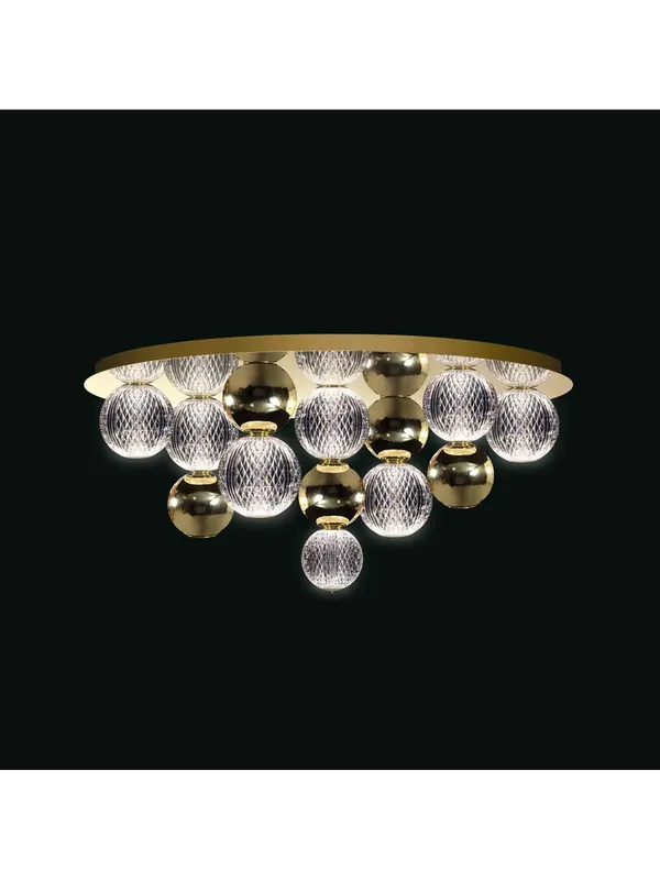 Plafoniera moderna a led con sfere oro illuminati Brillante Saldi