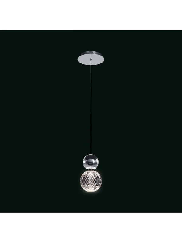 Lampadario a sospensione moderno led con sfere cromate illuminati Brillante Miglior Prezzo