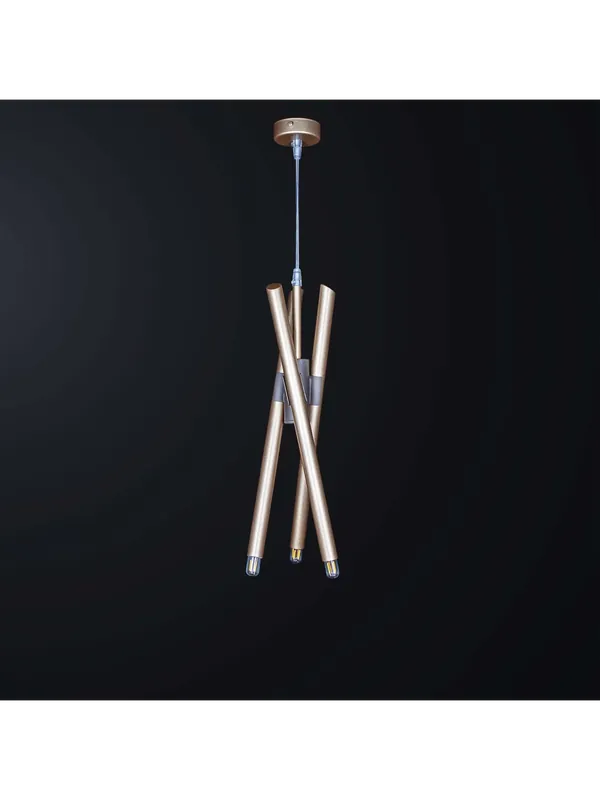 Lampadario moderno in metallo design oro e antracite a 3 luci BGA 3538-sm Offerta Lampo