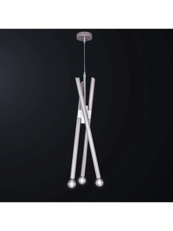 Lampadario moderno in metallo design tortora e bianco a 3 luci BGA 3538-sg Di Tendenza