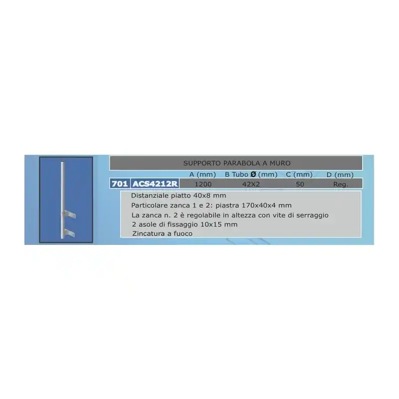 cusano 701 supporto per parabola a muro zincata CUSANO 701 Vendita Finale