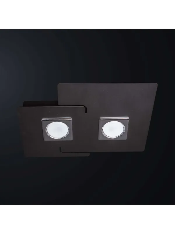 Plafoniera moderna con faretti led nero e cromato a 2 luci BGA 3527-pl2 Compra Adesso