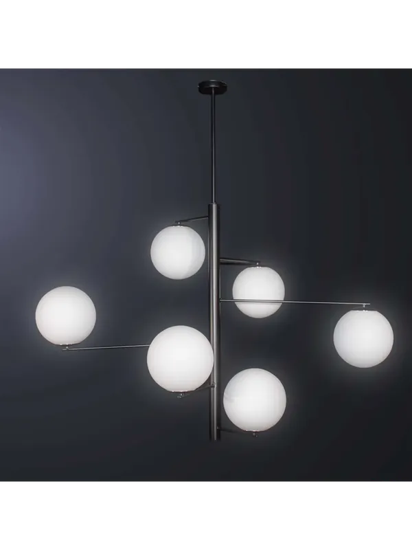 Quantità Limitata Lampadario moderno con sfere in vetro design nero 6 luci BGA 3519-6