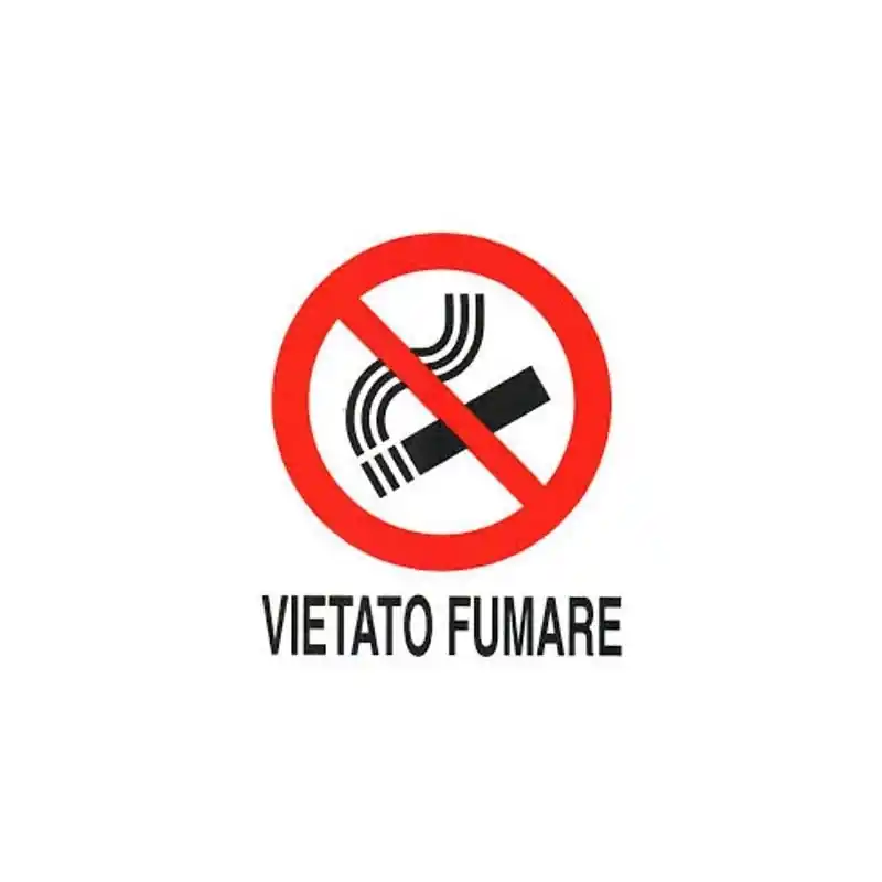 Prezzo Ridotto ocmei cartello di divieto con disegno e scritta vietato fumare 330x 350mm OCM6CR559 B