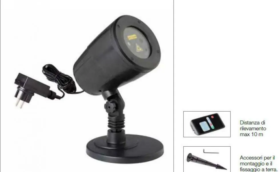 Offerta Del Giorno NEW LAMPS PROIETTORE LASER 8 MOTIVI NATALIZI 5V 10W CON TELECOMANDO RF IP44 USO ESTERNO/INTERNO 60-300